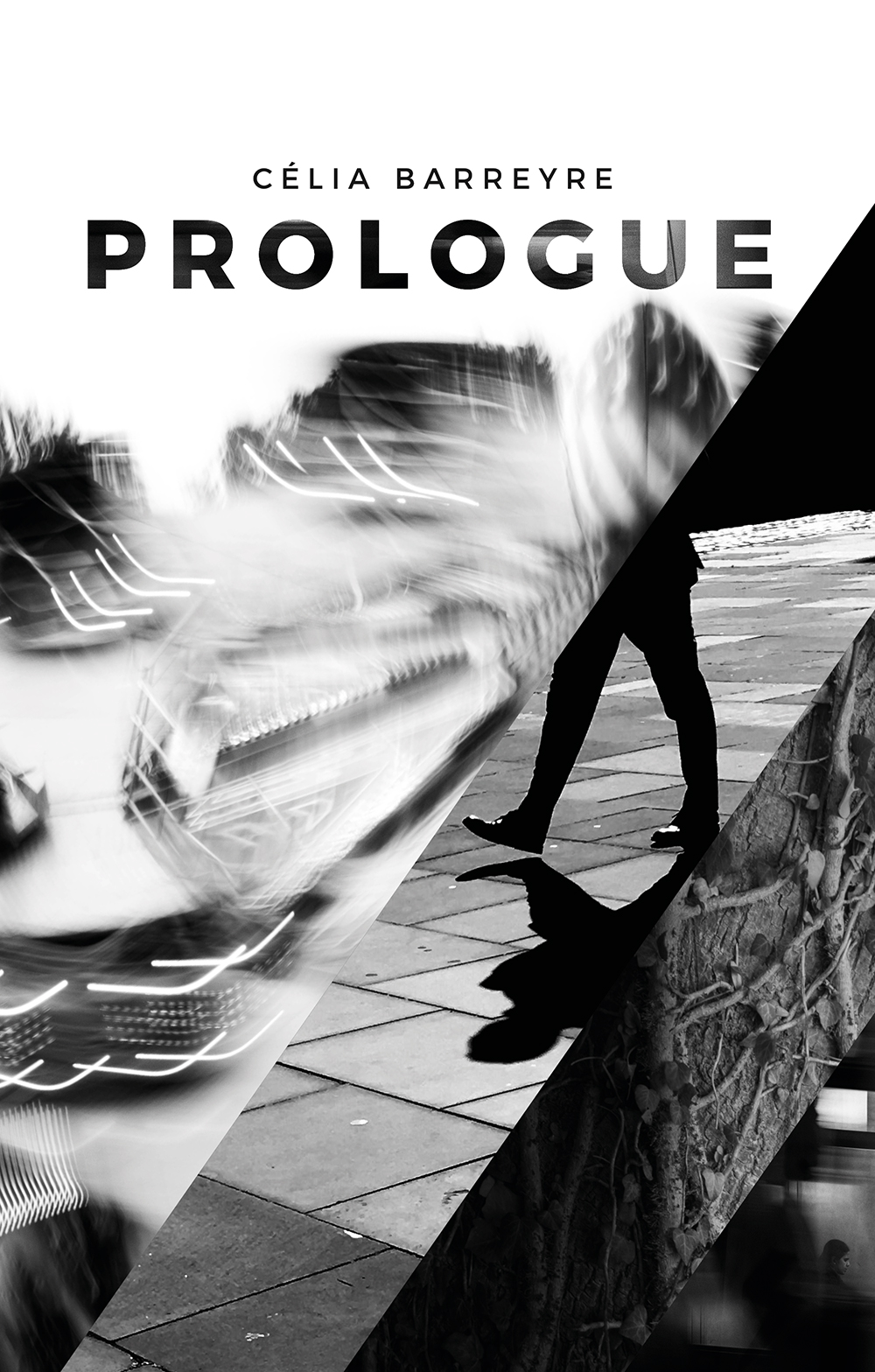 Couverture illustrant quatre nouvelles de Célia Barreyre avec quatre photos en noir et blanc